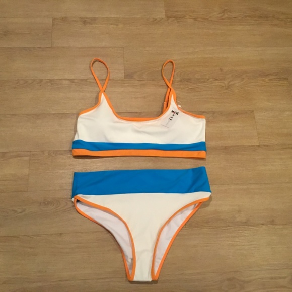 Women's High Waist Color Block Bikini Sets - Picture 4 of 6